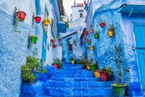 escalera azul