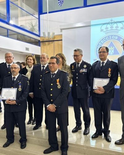Imagen con homenajeados en XXXVI aniversario Proteccion Civil Albacete