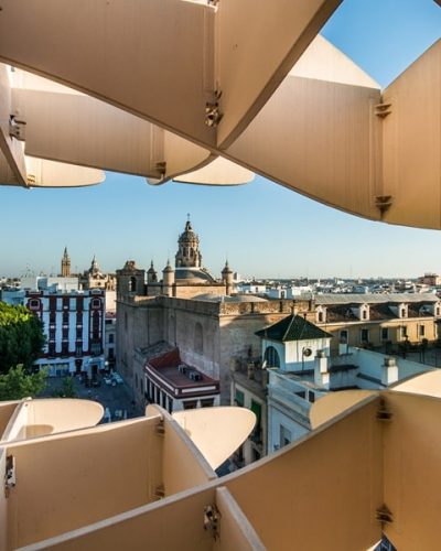 Sunset,In,Seville,From,The,Metropol,Parasol.,The,Mushroom